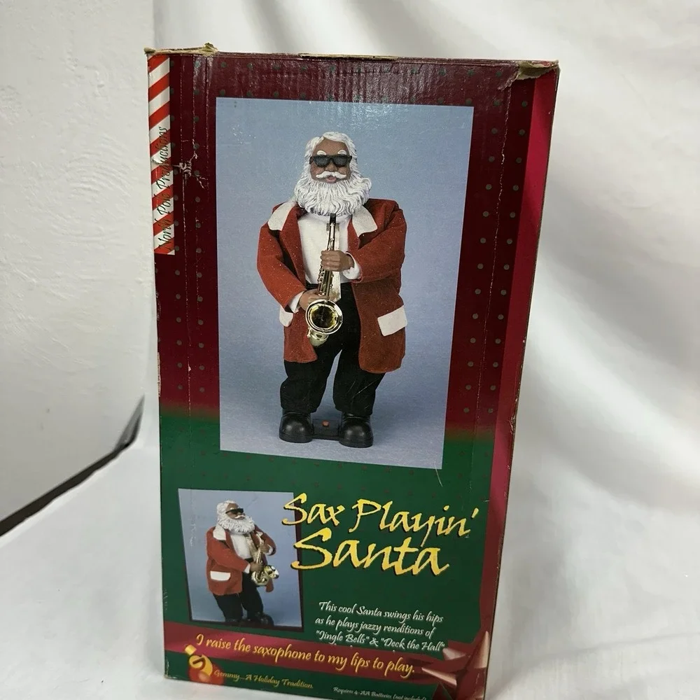 Gemmy Sax Playing Santa Claus Animated Jazz Music Christmas Vintage 15" READ DES - Picture 16 of 16